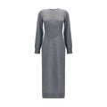 Robe grise en cachemire givenchy à manches longues avec motif texturé subtil et silhouette ajustée