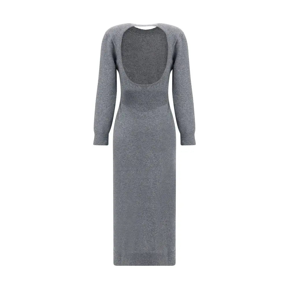 Robe décontractée gris Givenchy en cachemire avec manches longues et dos ouvert élégant
