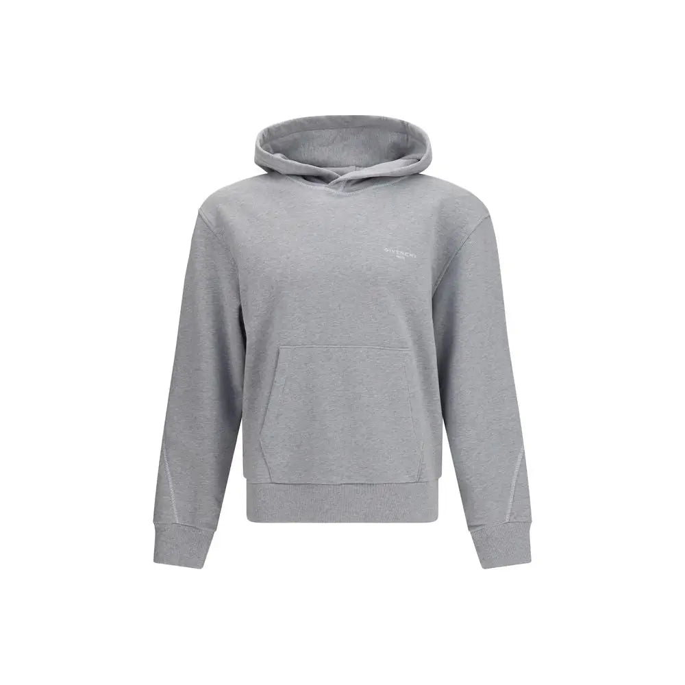 Sweatshirt givenchy gris en coton minimaliste avec logo subtil sur la poitrine et poignets côtelés
