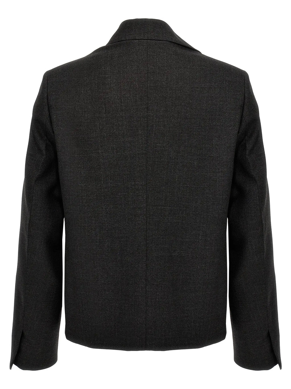 Blazer en laine vierge gris foncé givenchy avec coupe classique ajustée et col à revers cranté