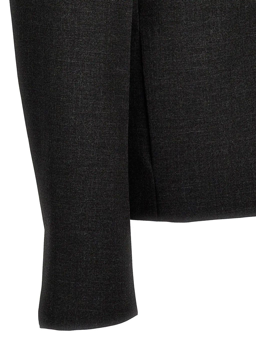 Jupe noire en mélange de laine texturée avec détail plissé subtil à l’ourlet associée à une veste grise en laine vierge givenchy