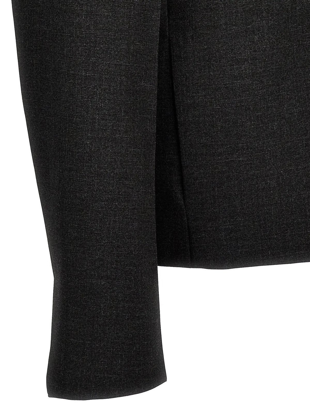 Jupe noire en mélange de laine texturée avec détail plissé subtil à l’ourlet associée à une veste grise en laine vierge givenchy