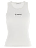 T-shirt blanc sans manches Givenchy en coton, vue de face, avec logo discret sur la poitrine.