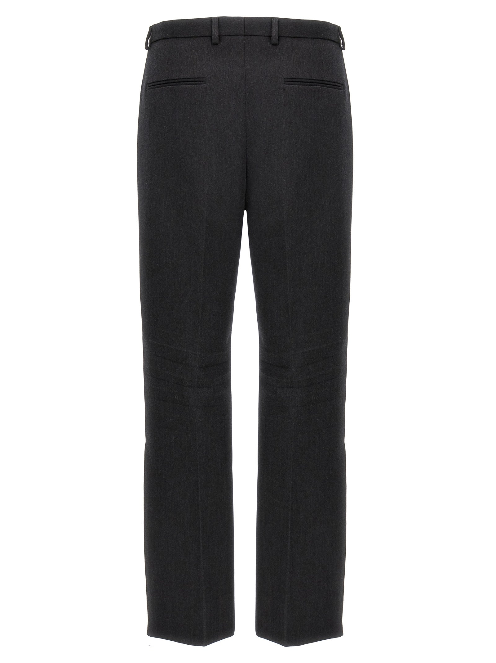 Pantalon en laine gris Gucci pour femme, coupe élégante et tissu de qualité, visible en gros plan.