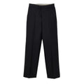 Pantalon noir gucci en coton avec coupe droite et devant plissé pour un style décontracté