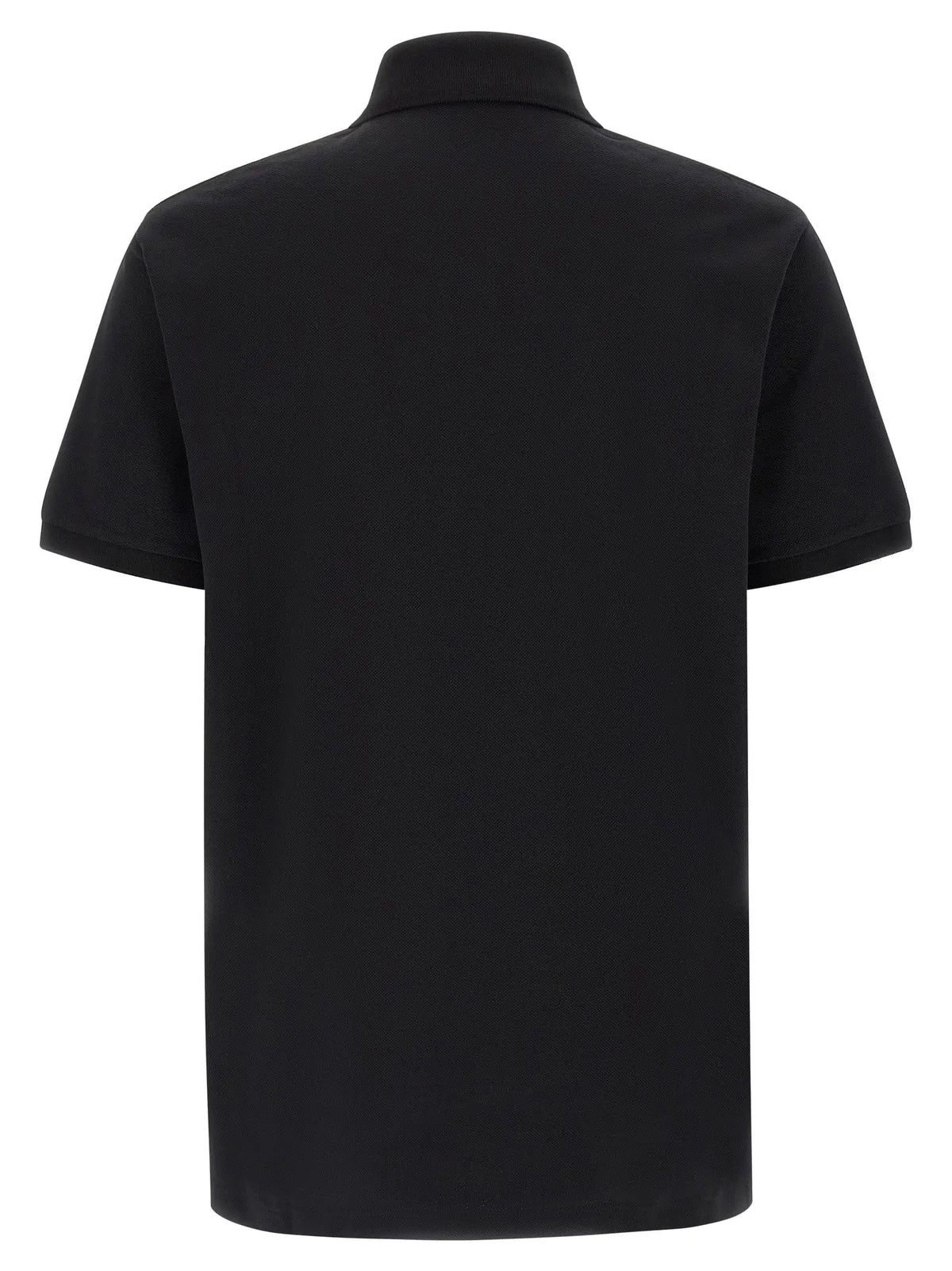 Polo gucci noir en coton manches courtes col classique avec surpiqûres soignées