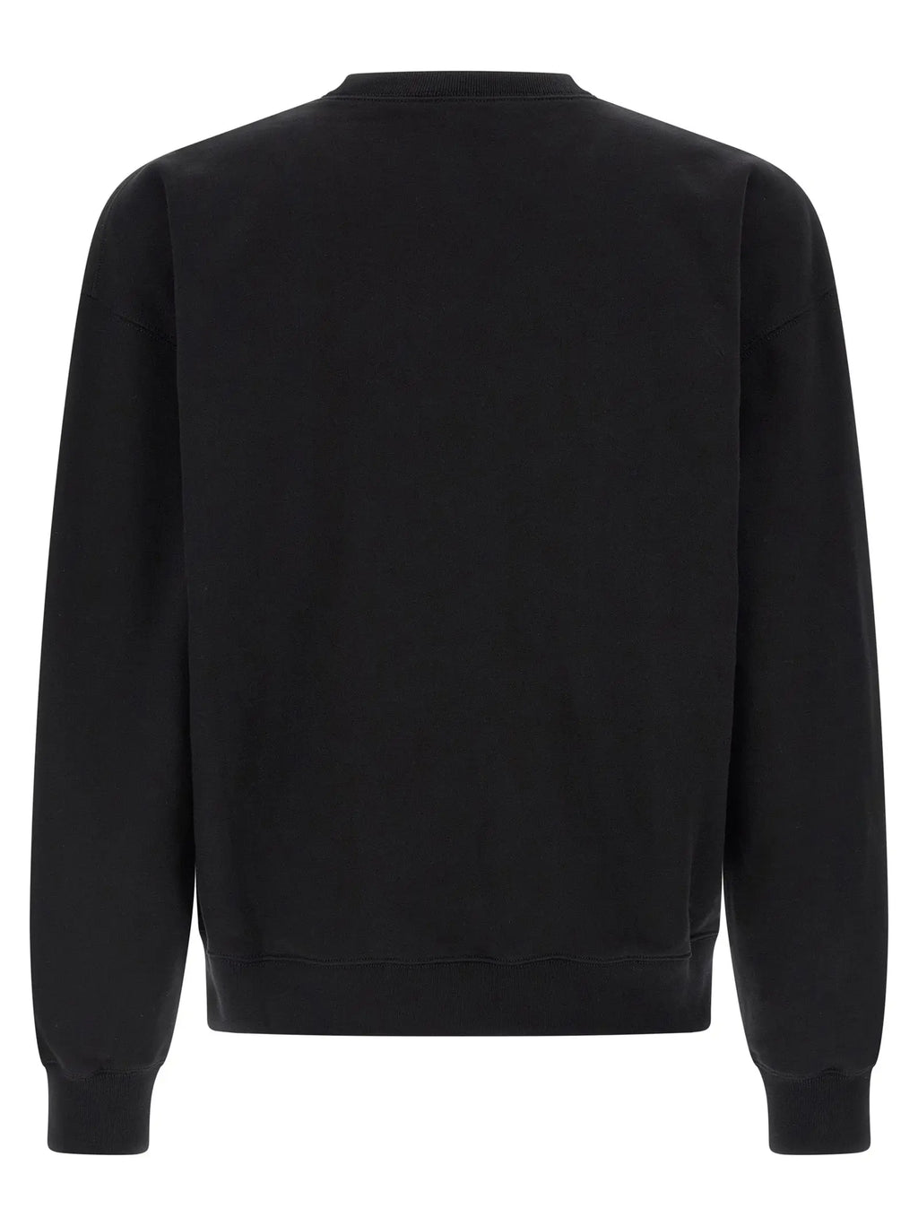Sweatshirt gucci noir en coton avec col rond et poignets et ourlet côtelés