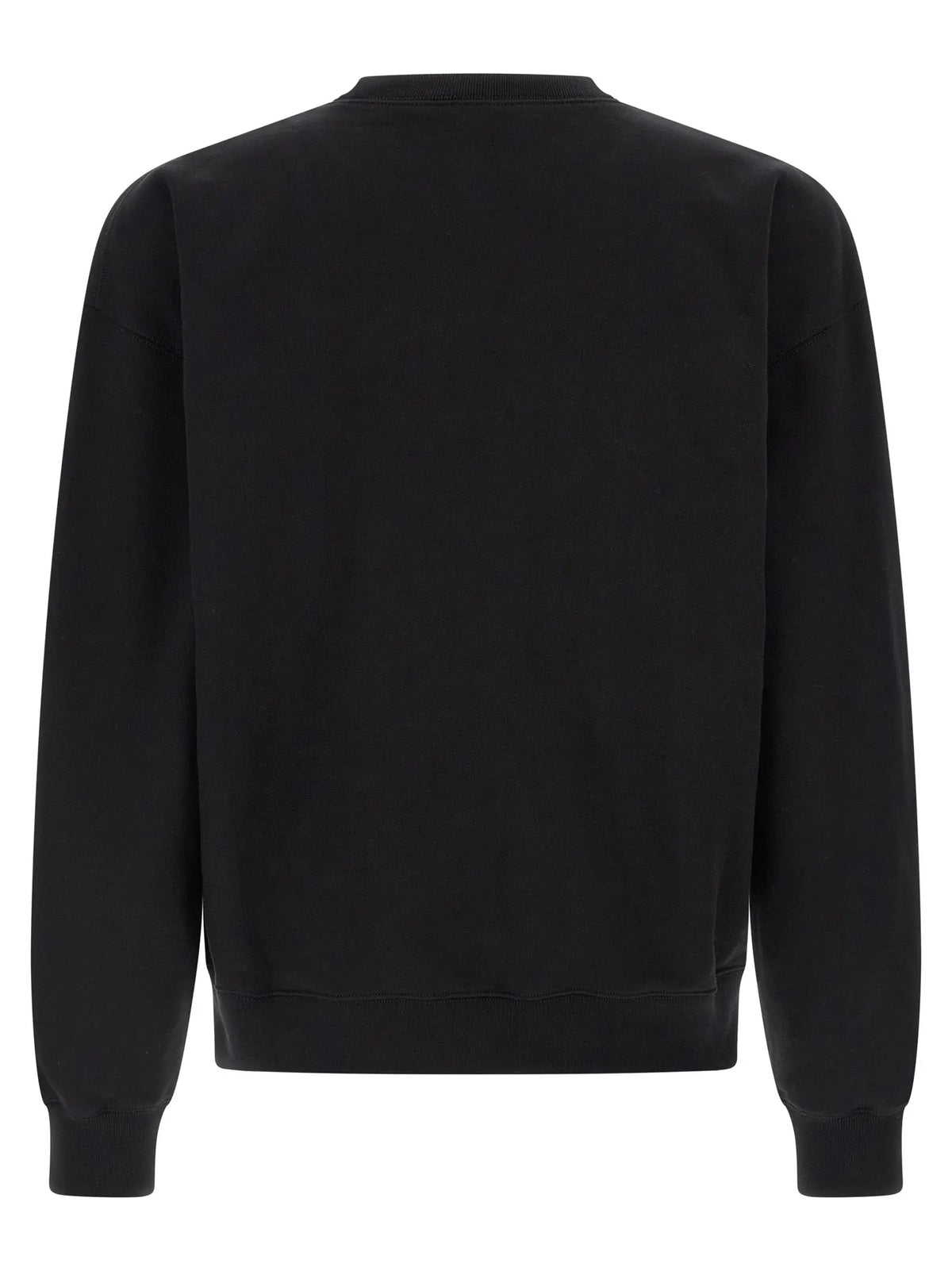 Sweatshirt gucci noir en coton avec col rond et poignets et ourlet côtelés