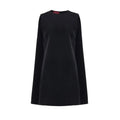 Robe décontractée gucci noire en laine avec encolure ronde et manches longues évasées sans manches