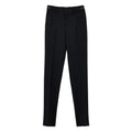 Pantalon habillé gucci noir en laine avec coupe droite élégante et plis subtils à la taille