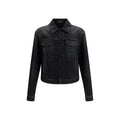 Veste en jean gucci noire avec col classique et poches avant en coton bleu