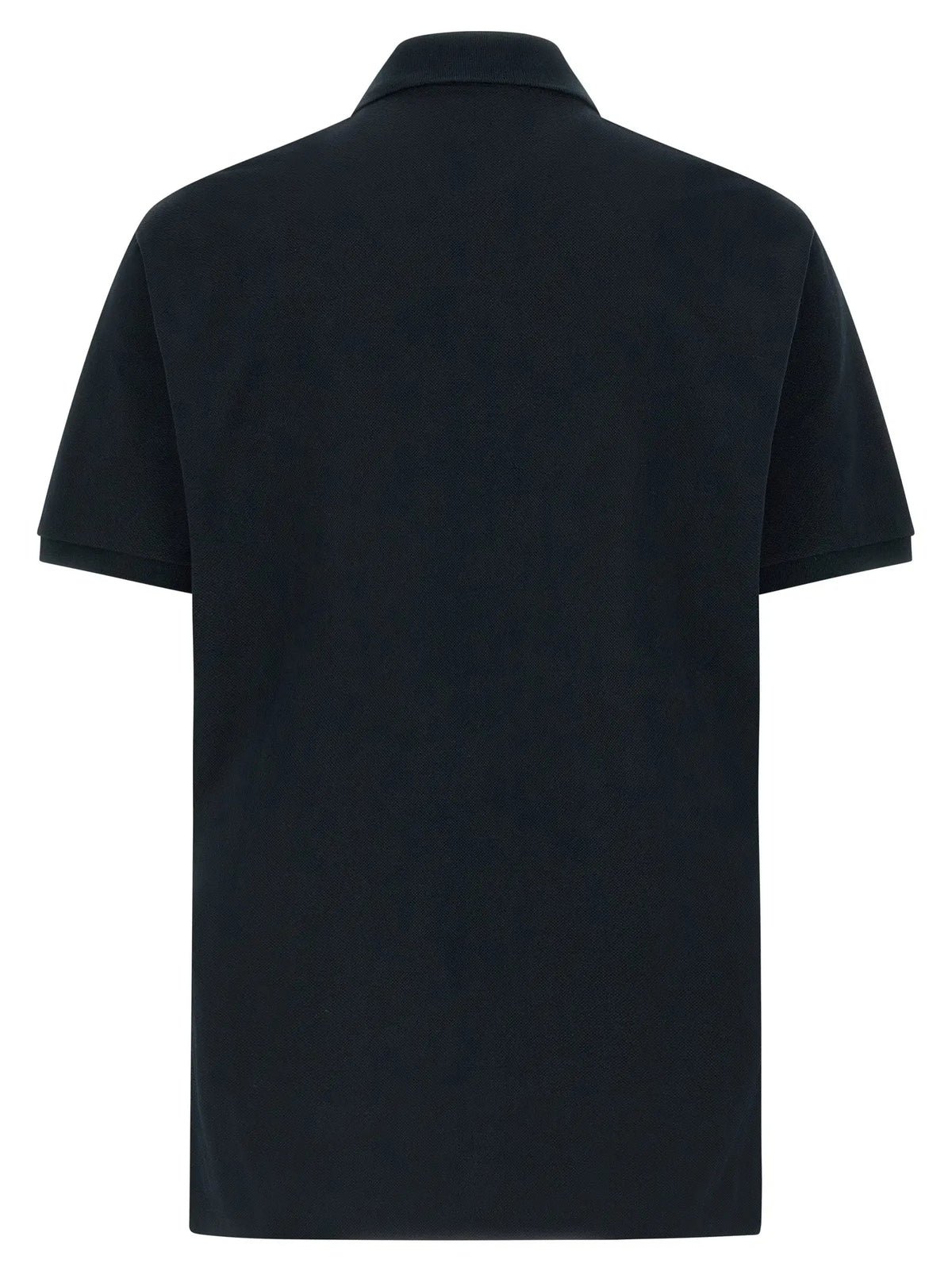 Polo gucci bleu en coton avec col classique et poignets côtelés manches courtes noir vue de face