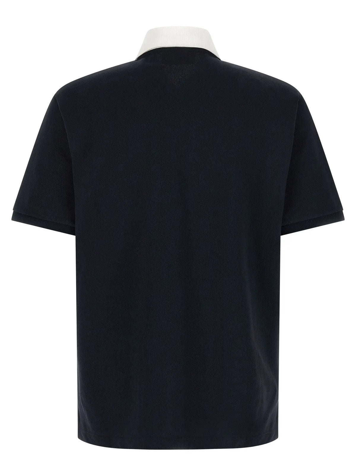 Polo gucci bleu en coton avec col blanc contrastant et manches courtes noires