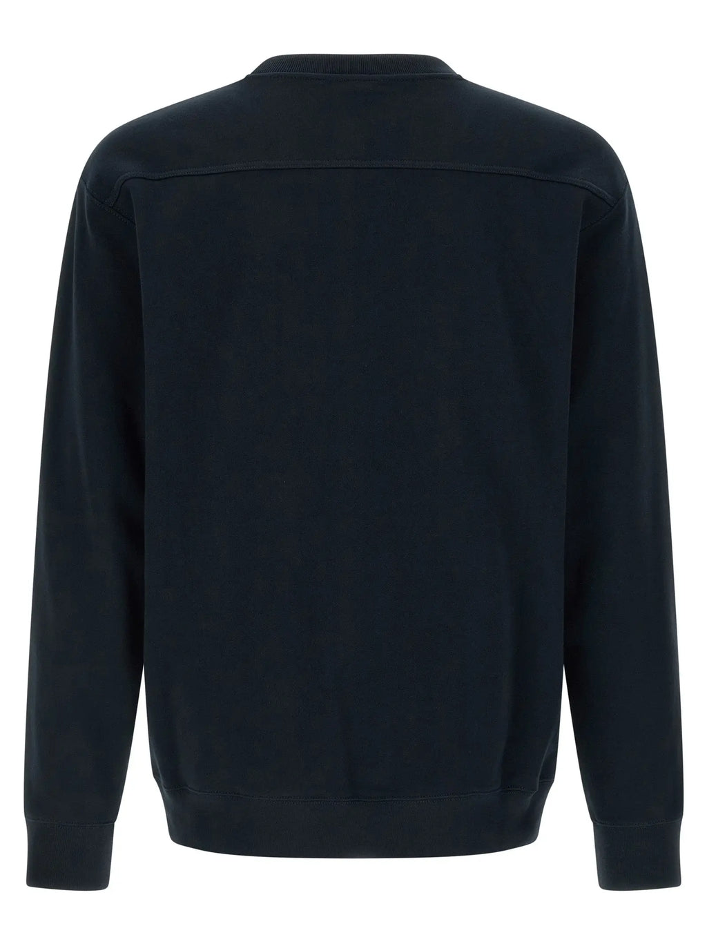 Sweatshirt gucci bleu en coton avec col rond noir à bords côtelés pour un style décontracté