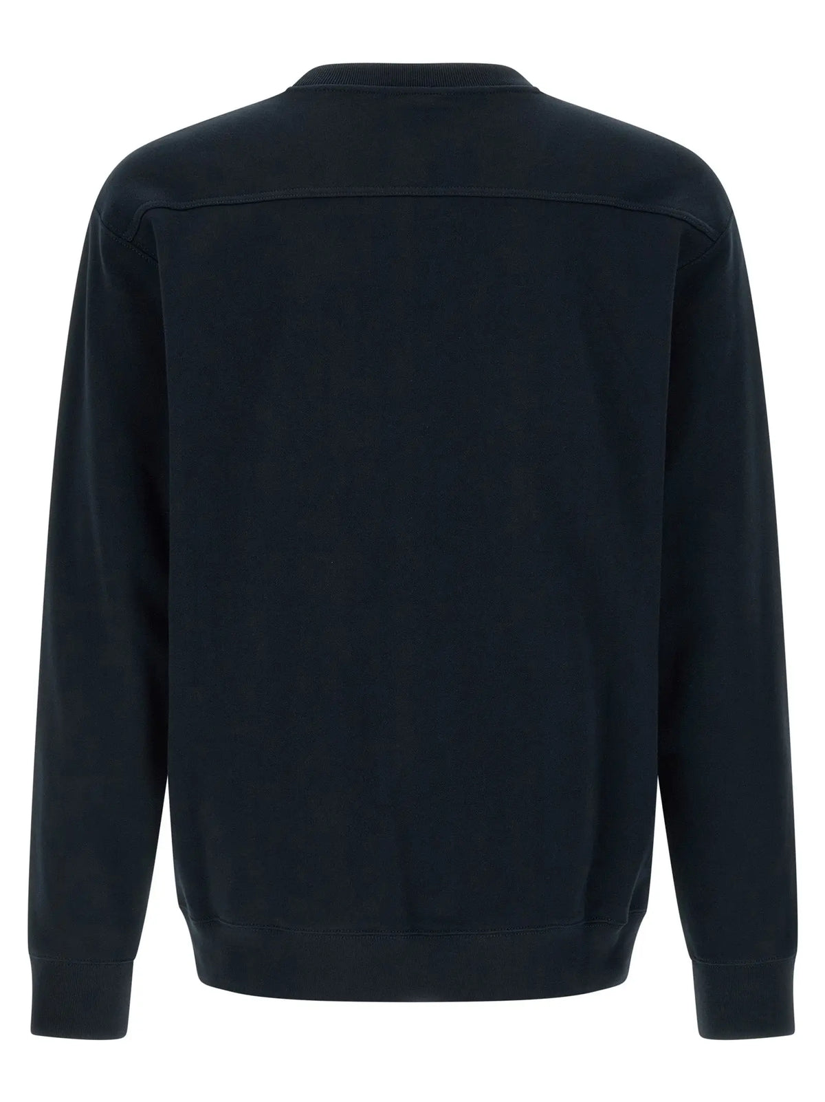 Sweatshirt gucci bleu en coton avec col rond noir à bords côtelés pour un style décontracté