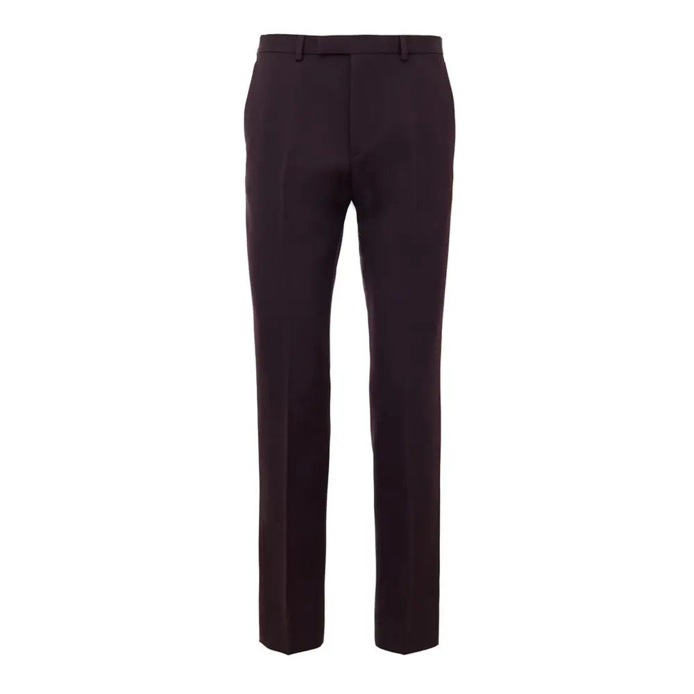Pantalon habillé gucci bordeaux en laine bordeaux taille droite avec pli subtil