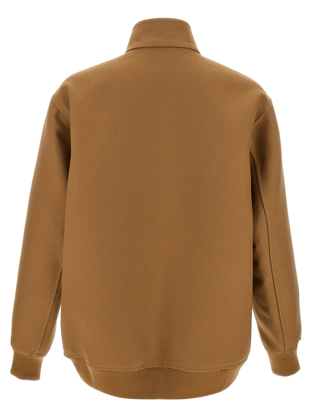 Veste bomber gucci marron en laine à manches longues avec poignets et ourlet côtelés