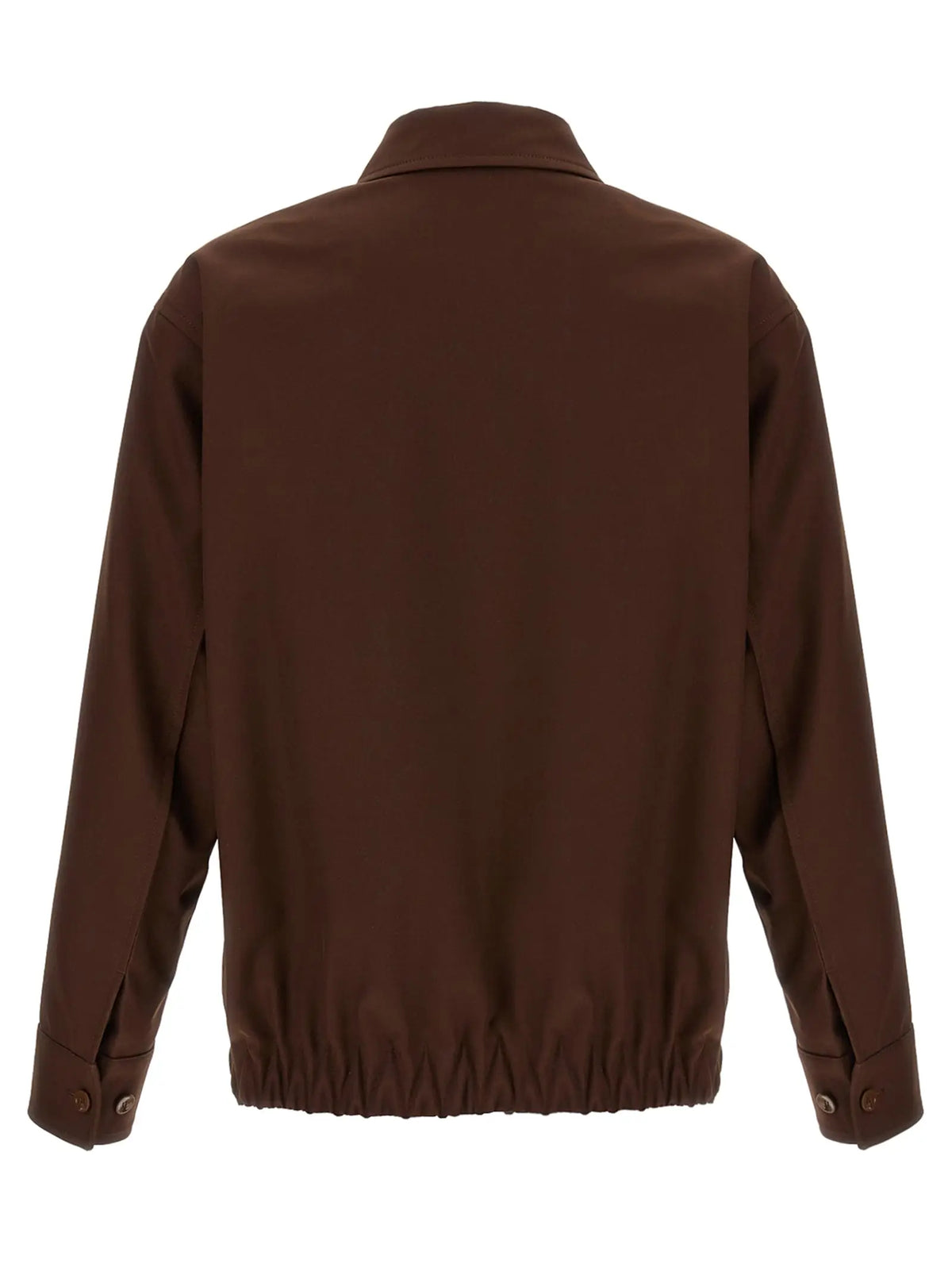 Veste en coton marron gucci avec col et taille élastiquée en laine pleine longueur