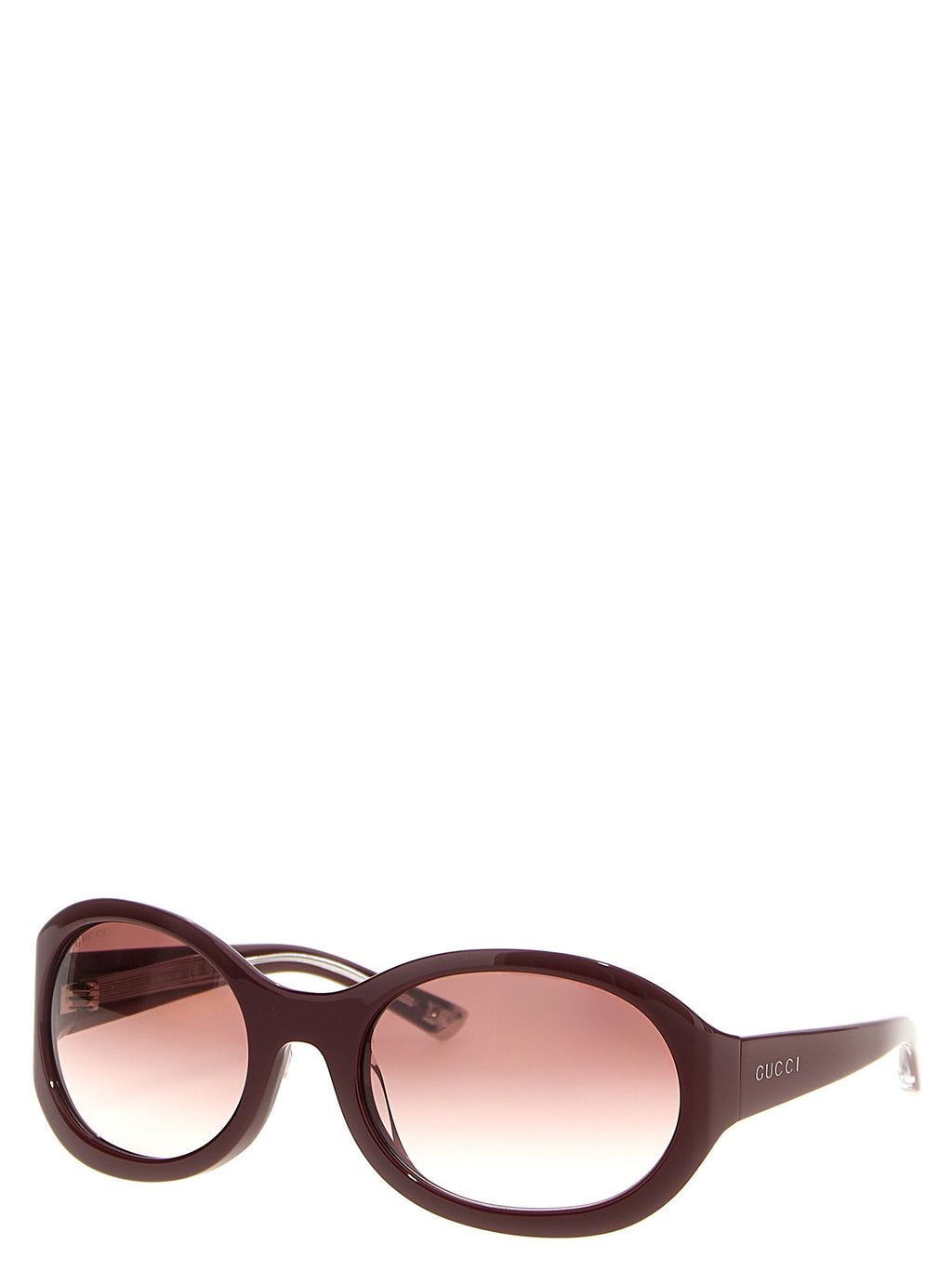Lunettes de soleil Gucci Bordeaux en acétate avec monture élégante et design moderne, vues de face.