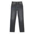 Jean gucci gris en coton coupe droite délavé foncé avec design classique cinq poches et coupe décontractée