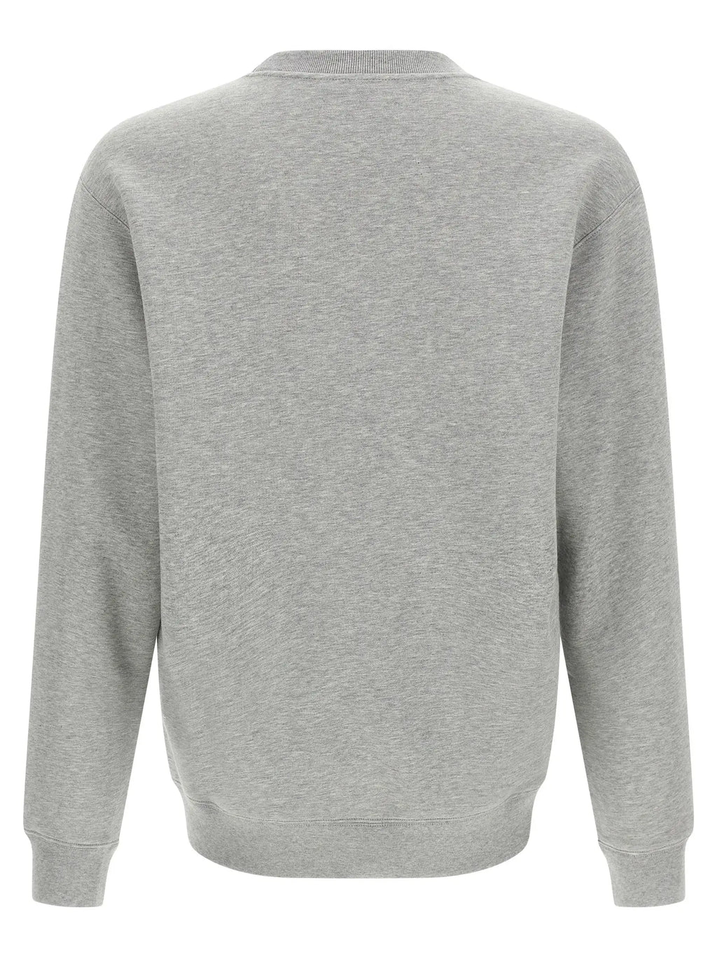 Sweatshirt gucci gris en coton avec col rond côtelé et poignets et ourlet côtelés en gris chiné