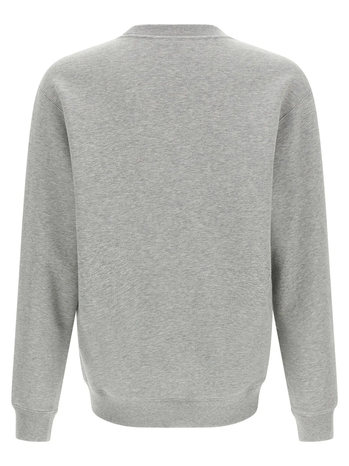 Sweatshirt gucci gris en coton avec col rond côtelé et poignets et ourlet côtelés en gris chiné