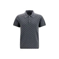 Polo gris gucci en laine avec motif logo entrelacé noir pour un style élégant et décontracté