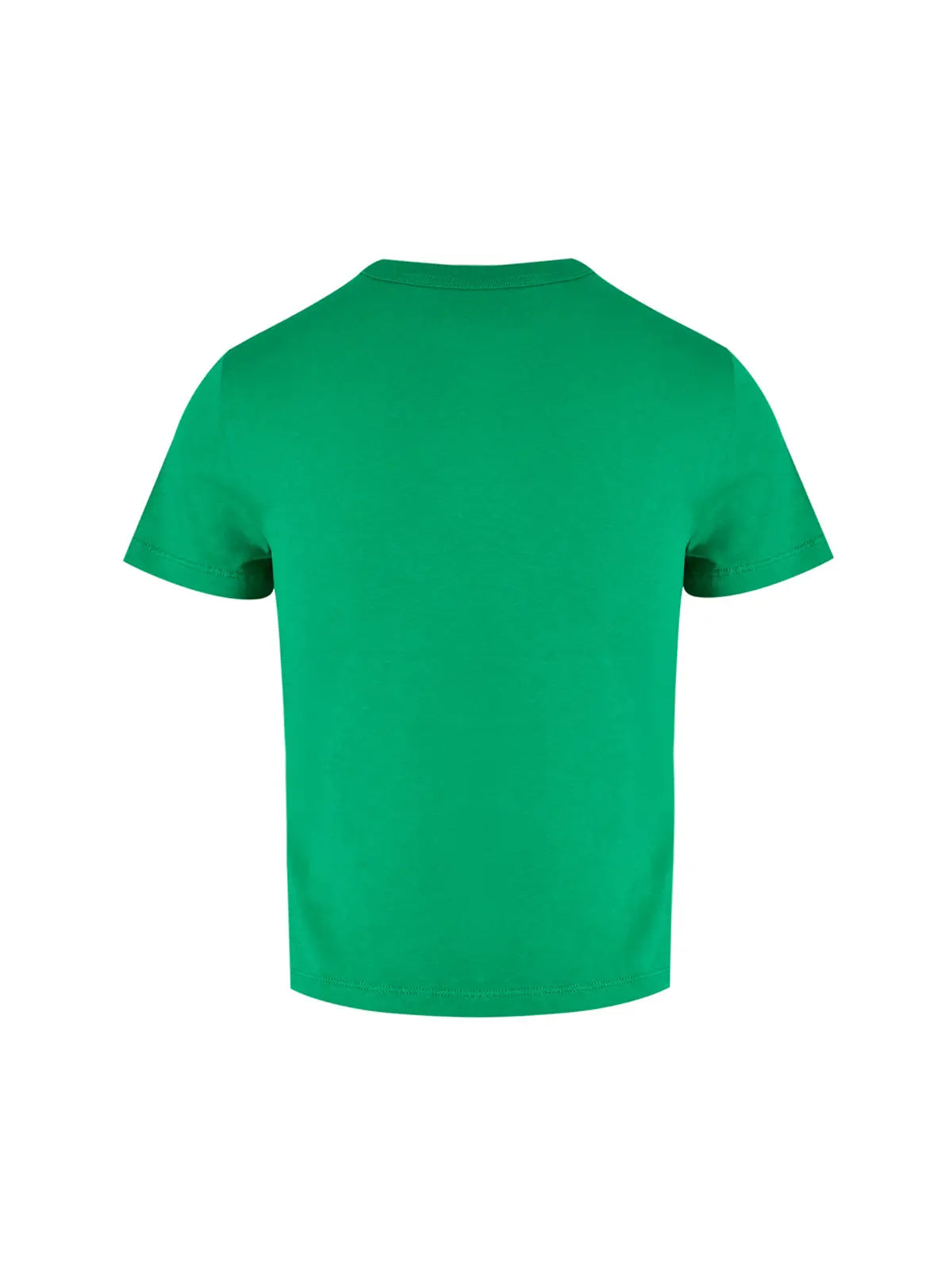 T-shirt gucci vert en coton à manches courtes avec col rond classique et logo visible sur le devant