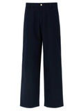 Pantalon casual en coton bleu de Gucci, style décontracté et confortable, avec coupe moderne et logo discret.