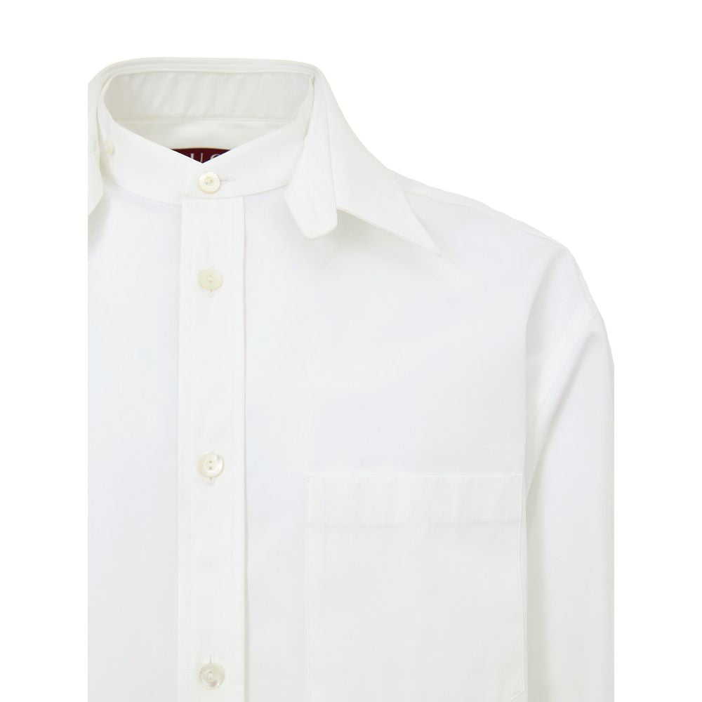 Chemise blanche en coton Gucci pour homme, coupe classique avec col et boutons visibles.