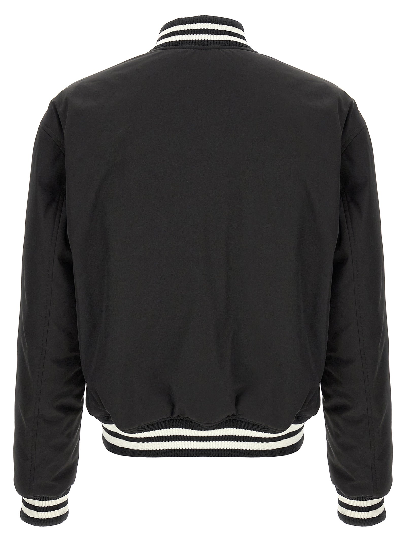 Veste bomber bicolore en polyester Gucci, avec logo Gucci visible, style moderne et tendance.