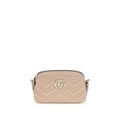 Sac Gucci multicolore en agneau Ovis Aries beige matelassé avec logo gg doré et bandoulière chaîne