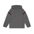 Sweat-shirt gris en cachemire de Gucci, doux et confortable, avec logo Gucci visible sur le devant.