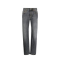 Jeans gris en coton de coupe décontractée Gucci, visibles sur une image.