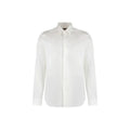 Chemise blanche gucci pour homme en coton avec col classique et boutonnage sur le devant