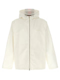 Veste gucci en coton blanc avec capuche couleur crème design minimaliste et logo discret sur la poitrine