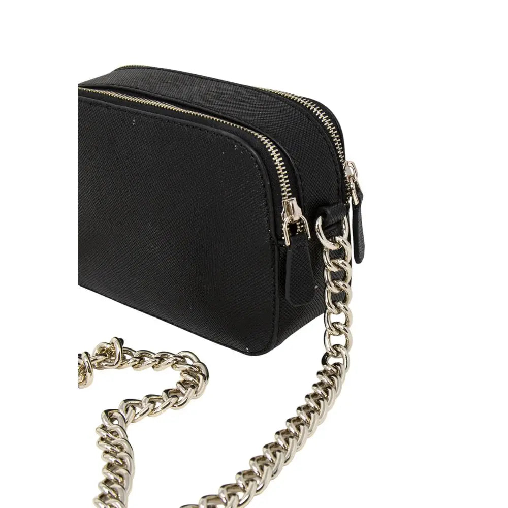 Sac bandoulière guess noir en polyéthylène avec texture et chaîne argentée pour appareil photo