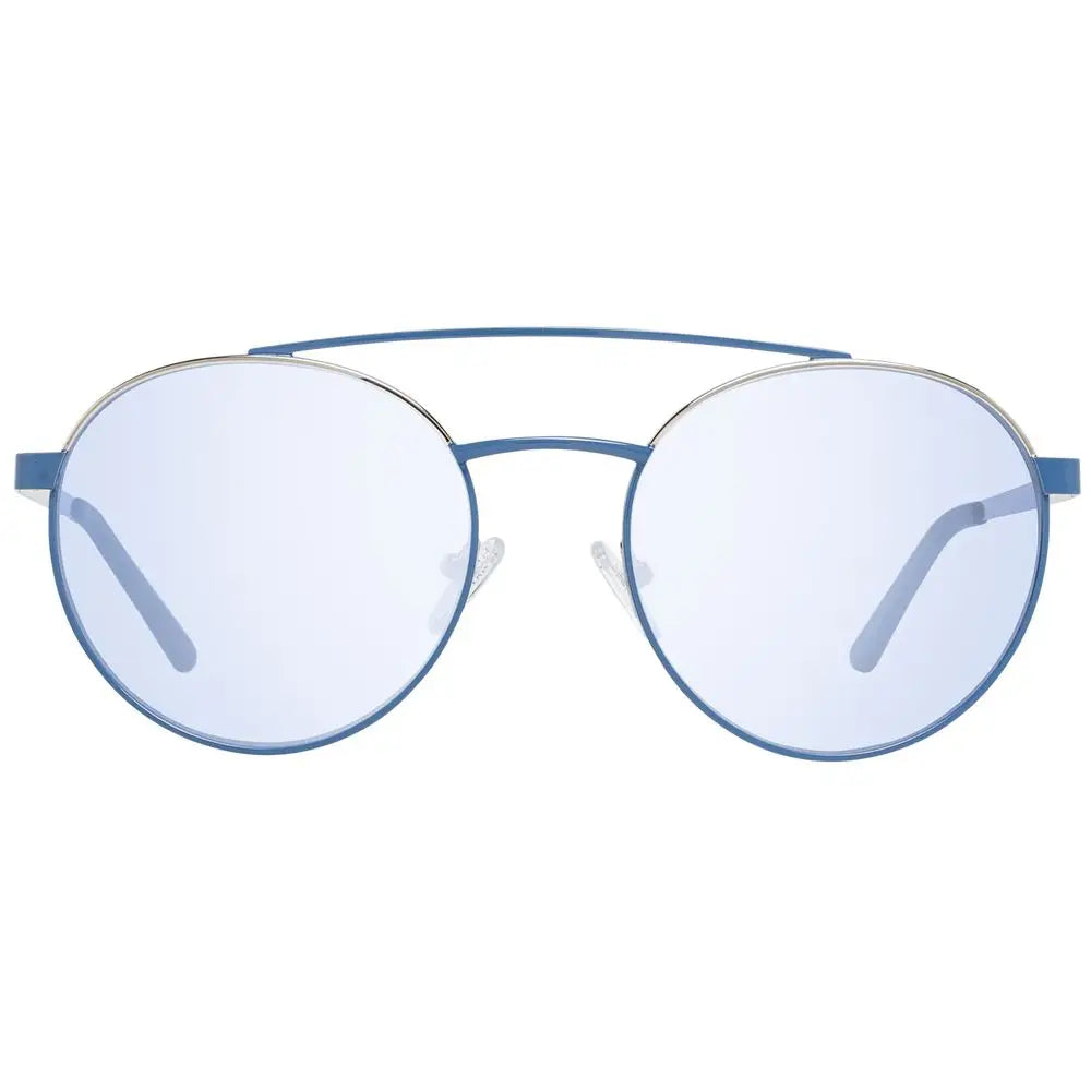 Lunettes de soleil Guess rondes bleu avec monture métal et verres teintés bleu clair