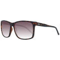 Lunettes de soleil guess marron en plastique motif écaille avec verres dégradés marron à transparent