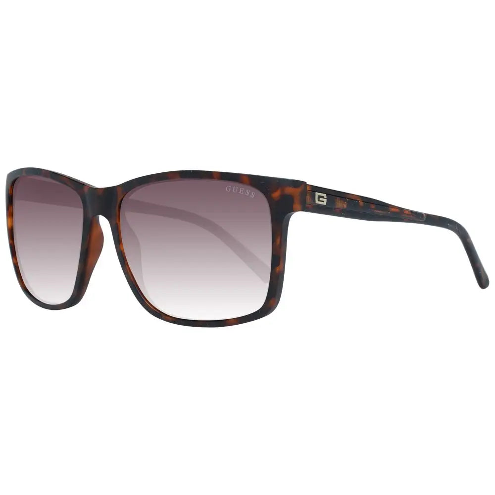 Lunettes de soleil guess marron en plastique motif écaille avec verres dégradés marron à transparent