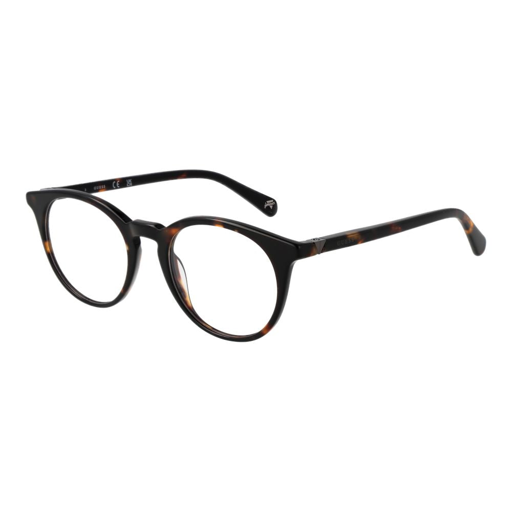 Lunettes en acétate marron Guess avec monture élégante et moderne, vues de face.