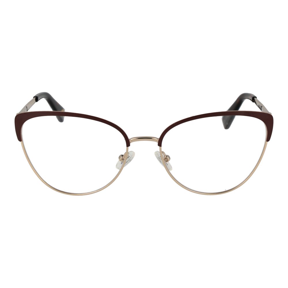 Lunettes en métal brun Guess avec monture élégante et verre transparent, pour un style moderne et sophistiqué.