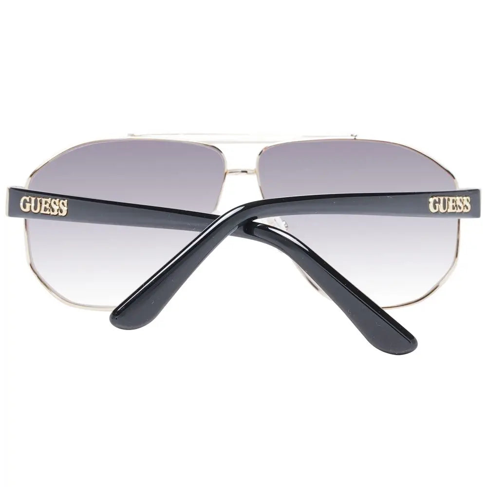 Lunettes de soleil guess aviator en métal noir et argent avec verres dégradés gris
