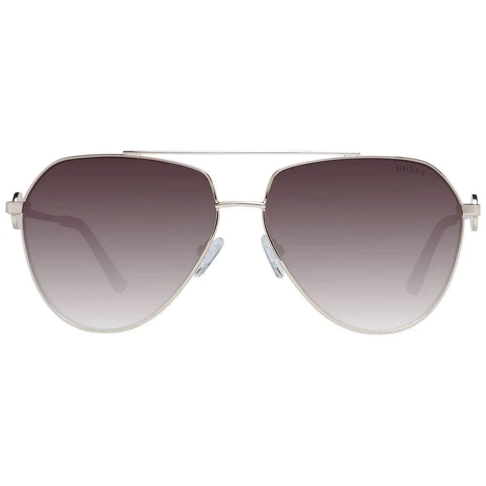 Lunettes de soleil guess gold metal argentées avec verres dégradés marron à transparent et monture métallique élégante
