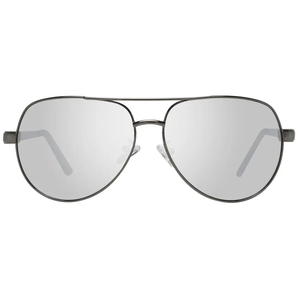 Lunettes de soleil gris métal guess avec monture métallique élégante et verres miroirs argentés aviator