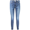 Jean bleu en coton pour femmes de la marque Guess Jeans, coupe classique et détails modernes.
