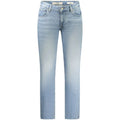 Jean skinny femme guess en coton azzurro bleu clair avec coupe droite et cinq poches classiques et étiquette marque