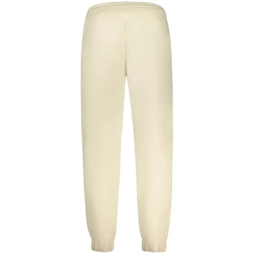 Pantalon de jogging guess jeans pour homme beige en coton avec tissu extensible doux et poignets elastiques
