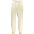 Joggers en coton beige guess jeans pour homme avec tissu douillet en polaire crème et taille ajustable