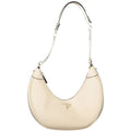 Sac hobo cream guess jeans en polyuréthane beige avec chaîne argentée et ferrures métalliques pour femme